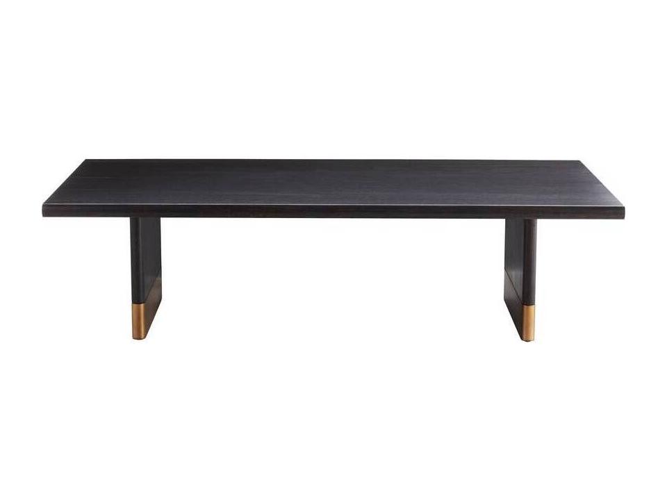 Arteriors Lawson Rectangle Coffee Table in Ebony Oak with Gold Leaf