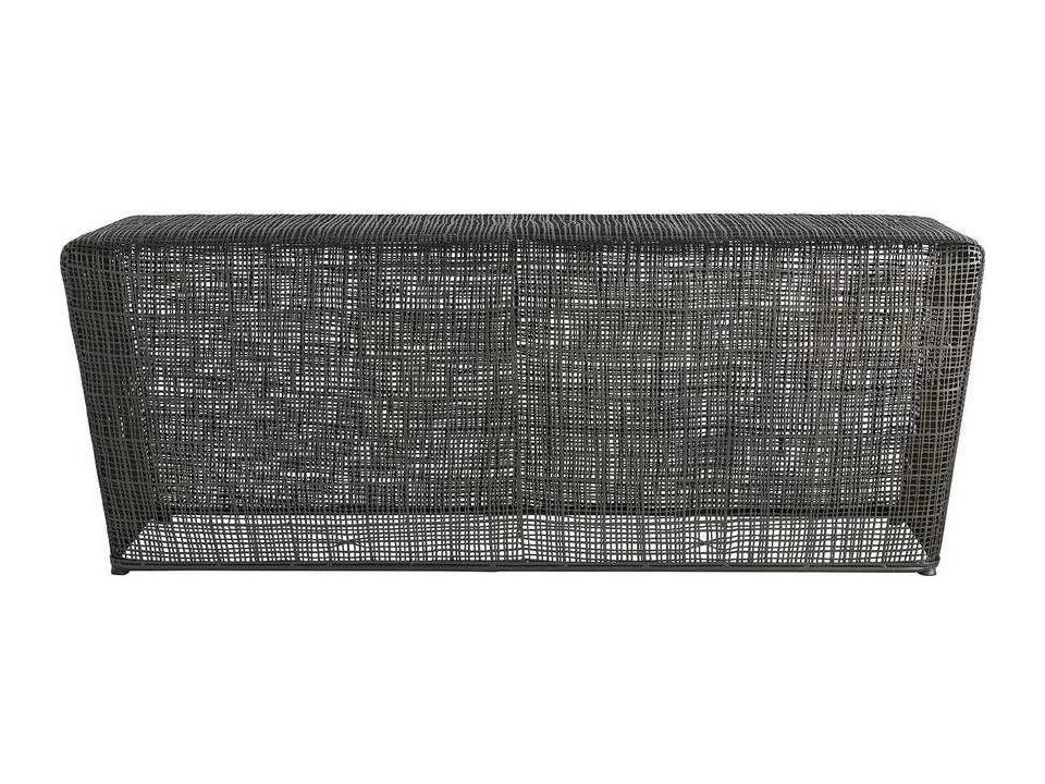 Peyton Woven Galvanized Iron Bench Cocktail Table in Graphite Gray