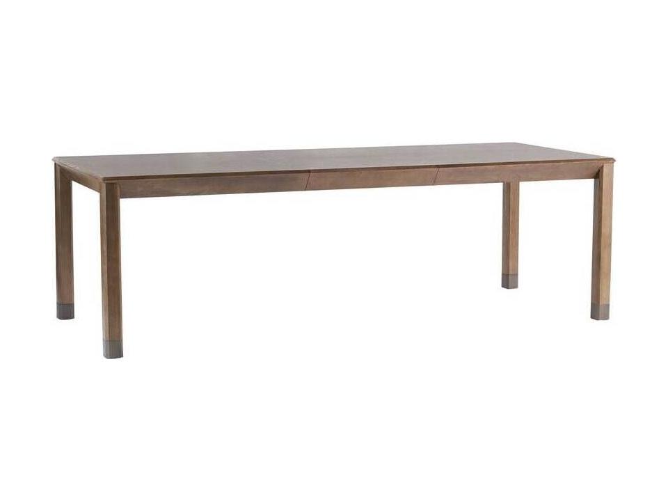 Springer Rectangle Dining Table in Tortoise Oak Veneer and Bronze
