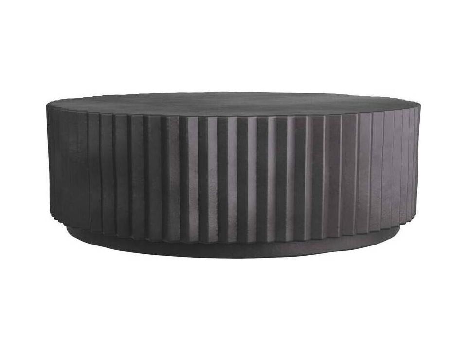 Reese Round Coffee Table in Black Concrete