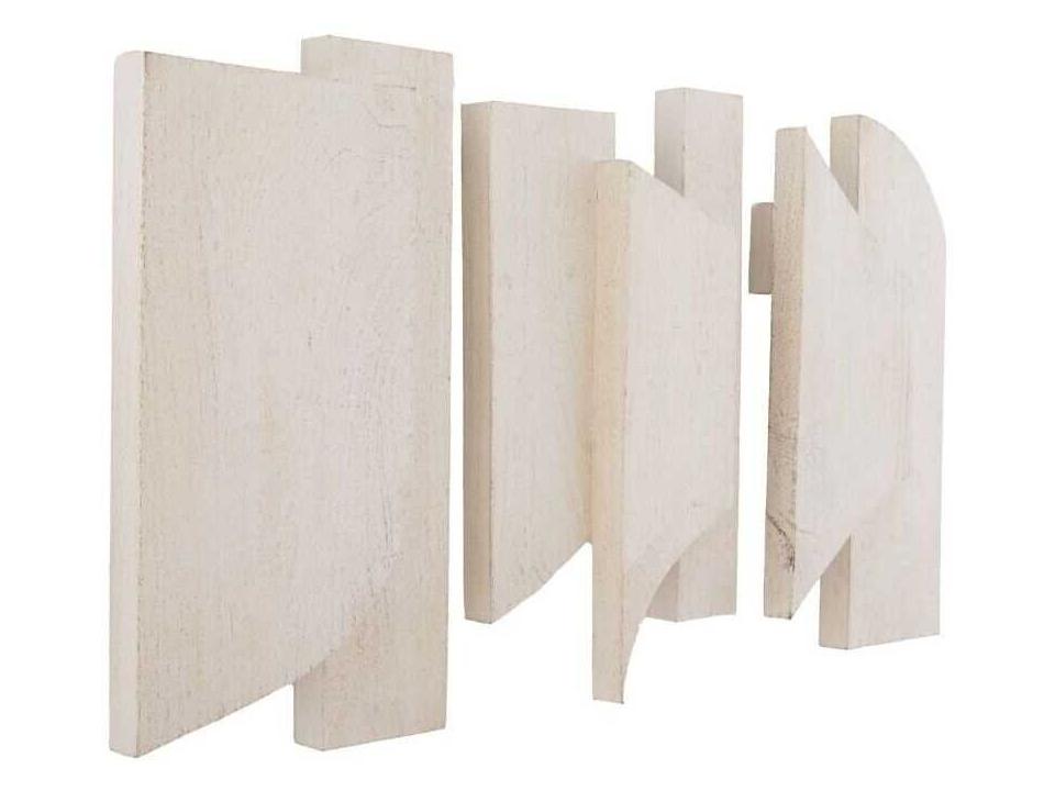 Pierson Set of 3 Wall Plaques Whitewash Sandblasted Mango Wood