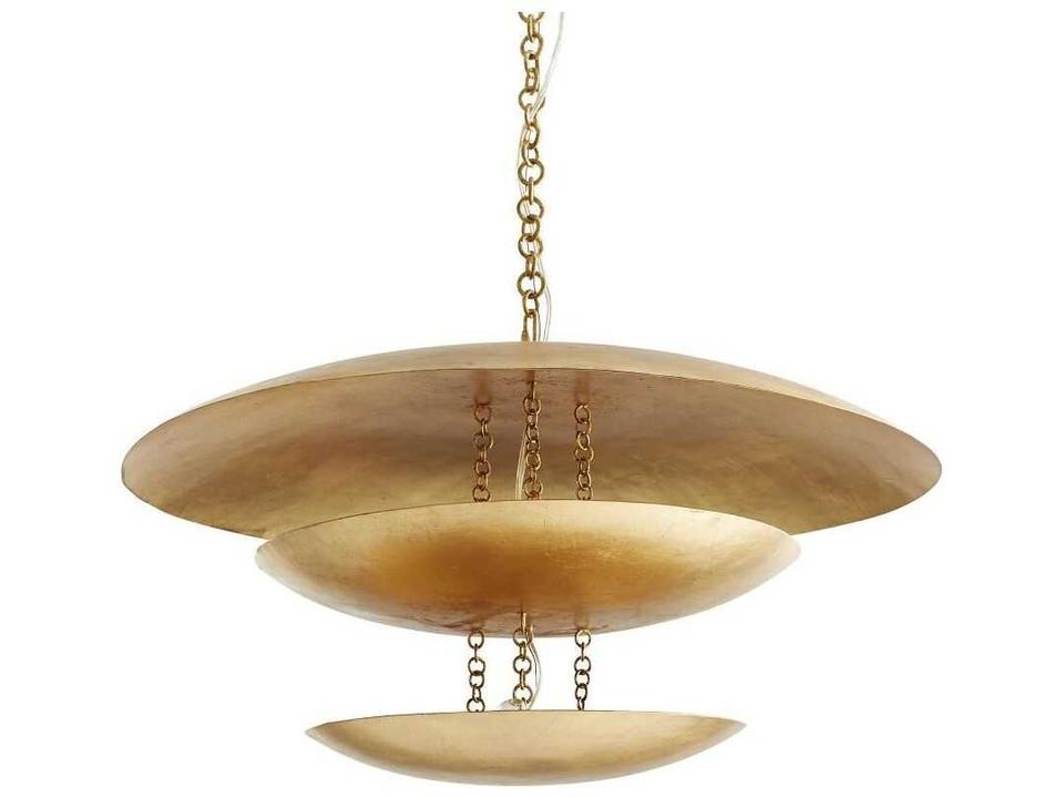 8-Light Florko Chandelier in Gold Leaf