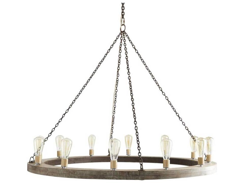 Geoffrey Medium Chandelier Rustic Wood Ring