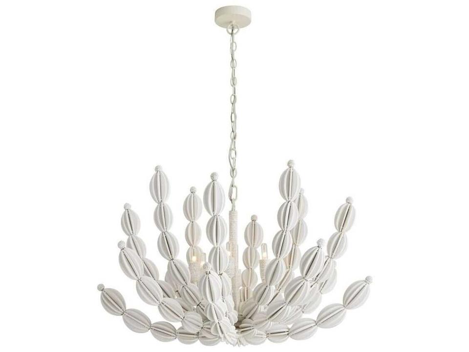Indi Chandelier Organic White Wood 6-Light