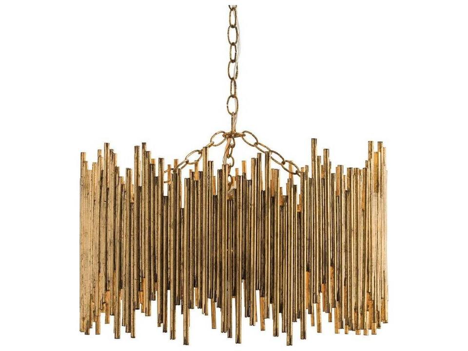Prescott 3-Light Iron Pendant Light in Gold Leaf