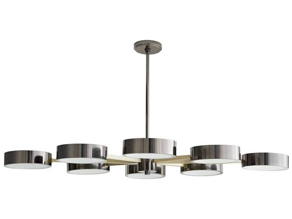 8-Light Linus Starburst Chandelier in Pale Brass with Black Nickel