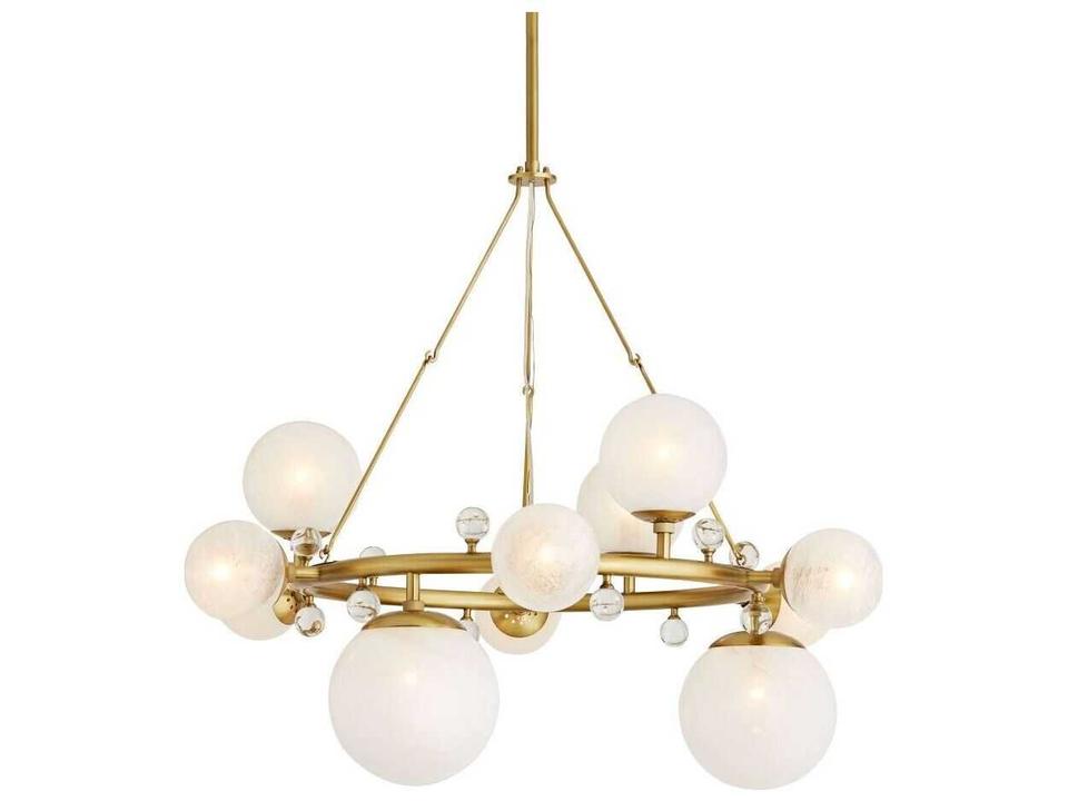 Troon Round Chandelier in Antique Brass