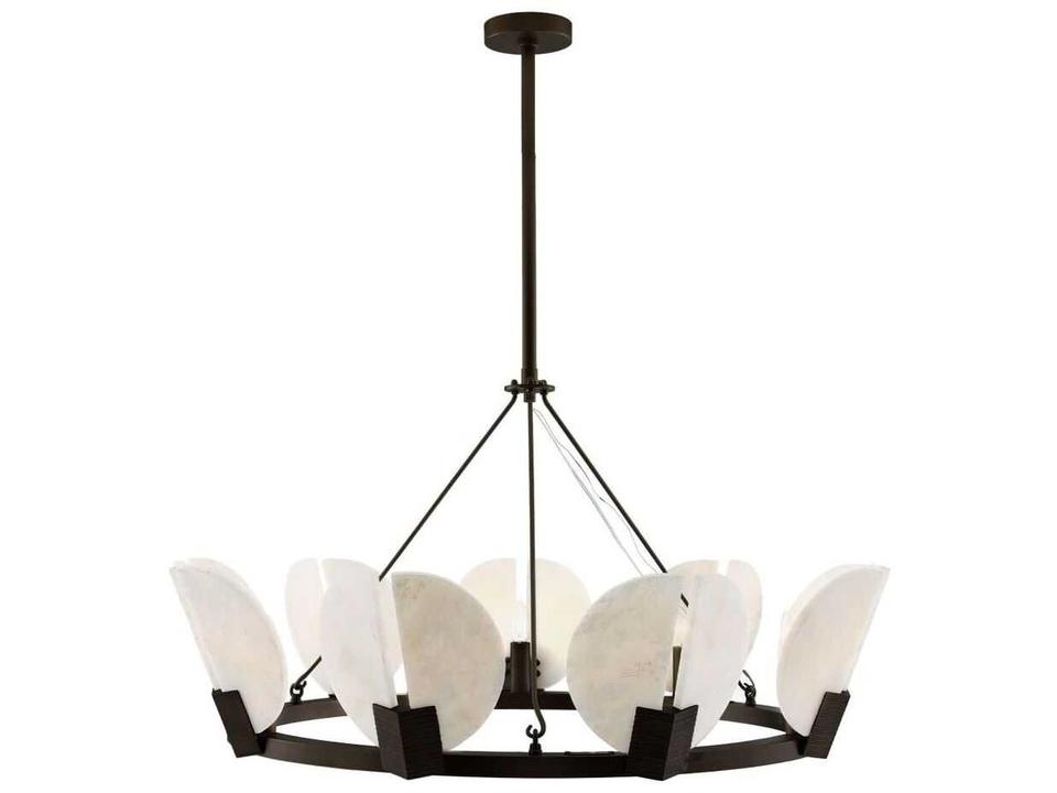 Sierra 9-Light Chandelier in English Bronze and Alabaster