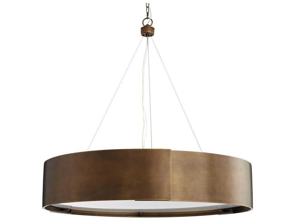 Dante 5-Light Chandelier in Antique Brass with Frosted Acrylic Diffuser