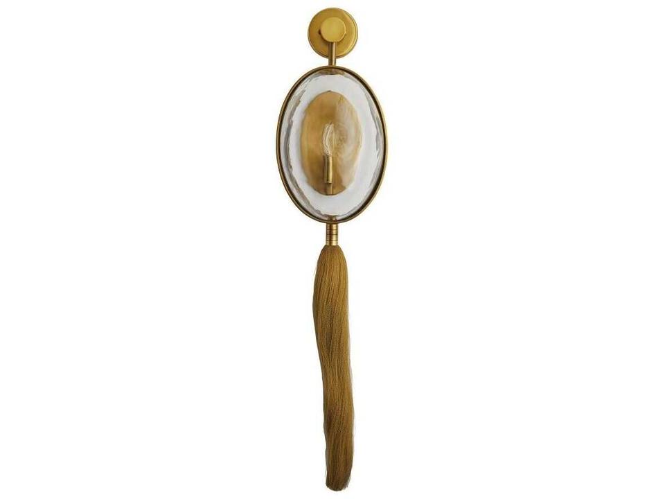Aramis 1-Light Transitional Wall Sconce in Antique Brass with Glass