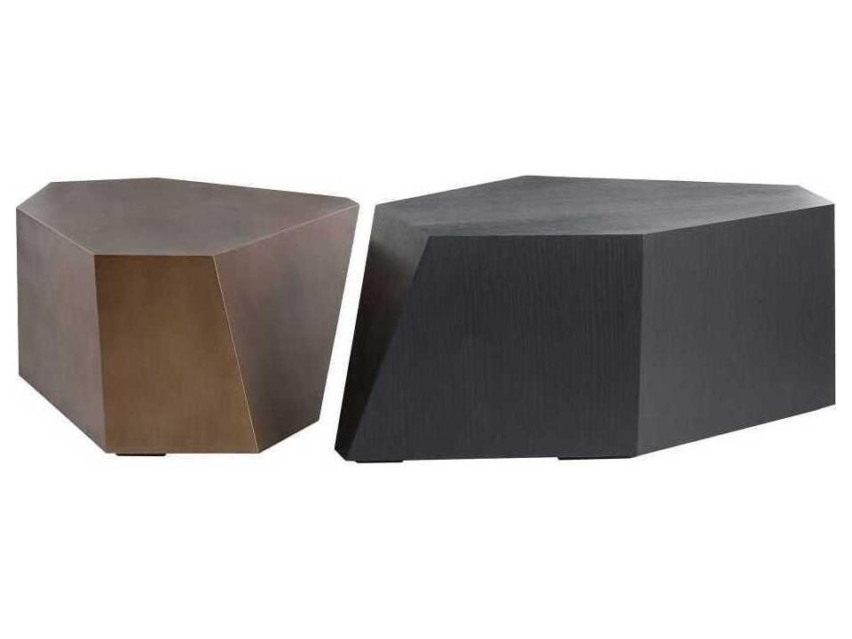 Chaka Wood Ebony Gold Coffee Table