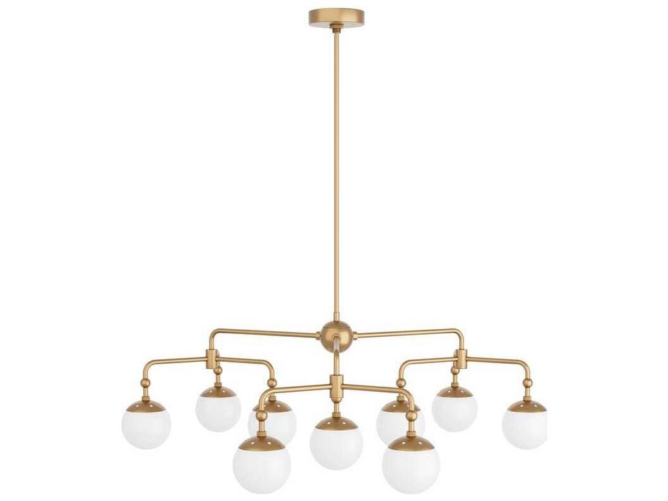 9-Light Antique Brass Globe Chandelier