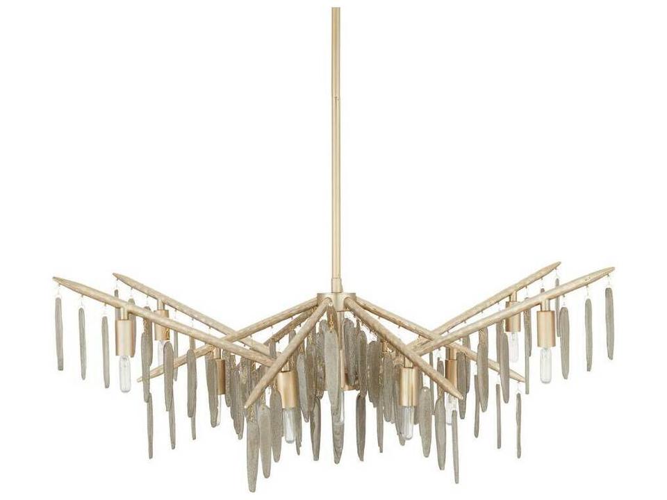 Gia Chandelier Textured Glass and Iron