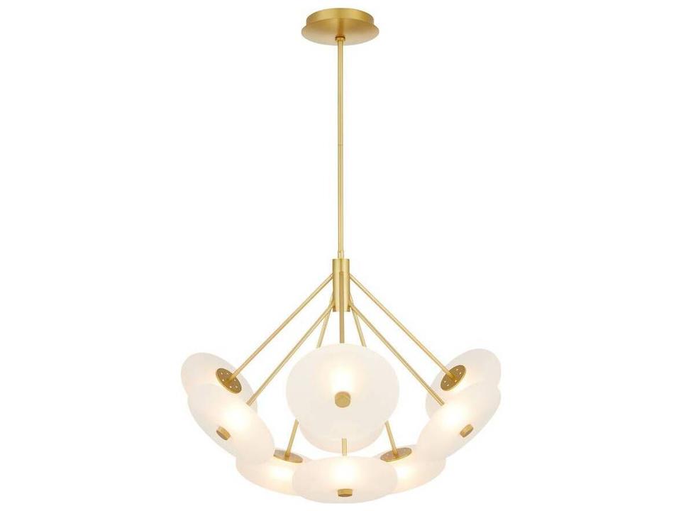 Helios LED Chandelier Modern Orbiting Glass Disc Light