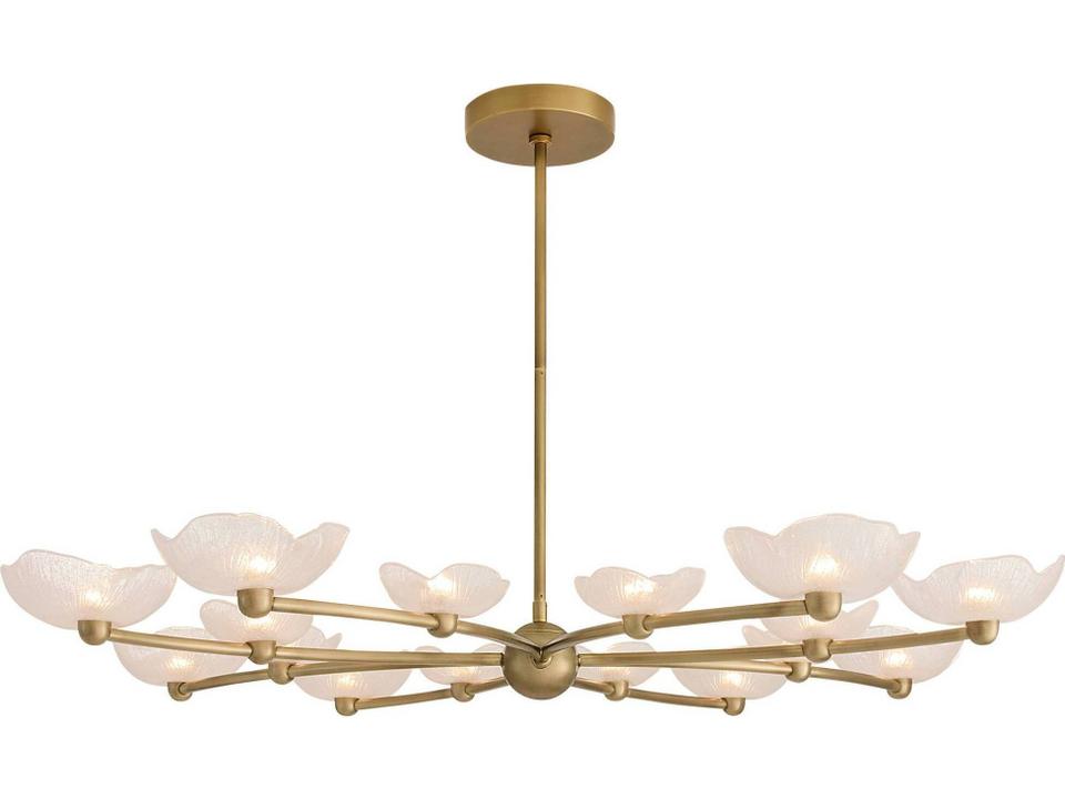 White Gold Brass Bowl Round Chandelier