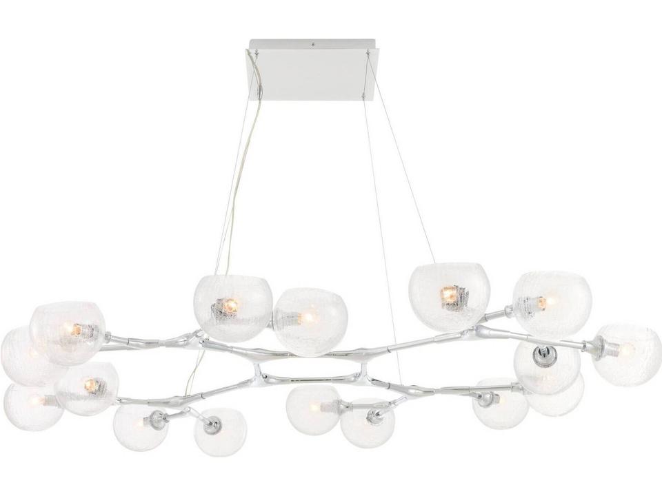 Silver Clear Chrome Linear Globe Chandelier