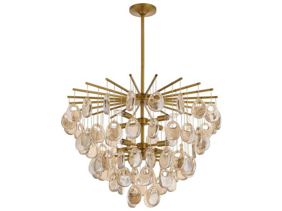 Jacqueline Chandelier with Amber Glass Drops