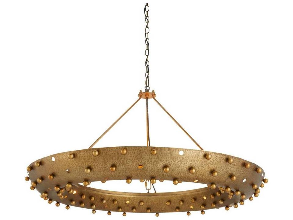 Hardy Chandelier Antique Brass Ring Fixture
