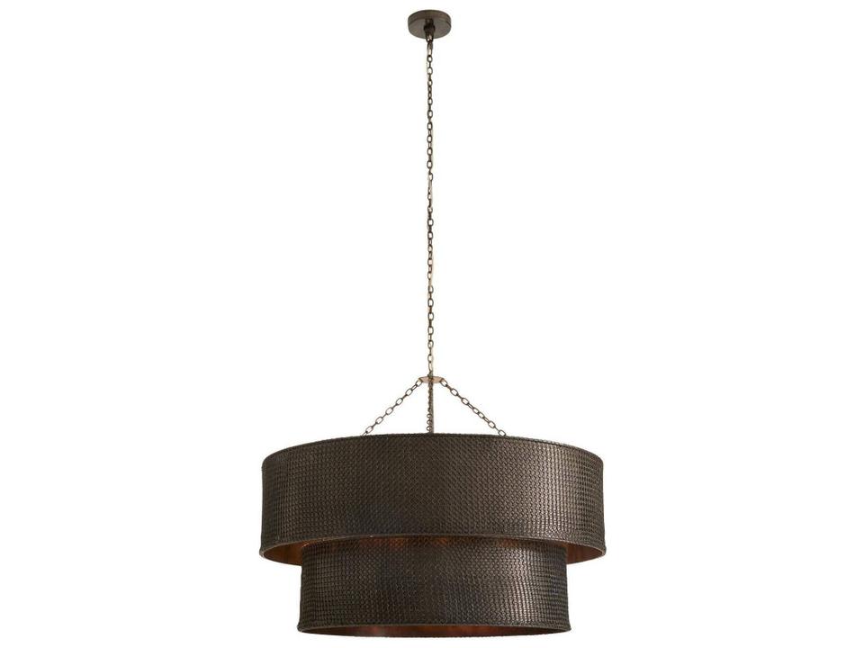 Gray Black Bronze Drum Tiered Chandelier