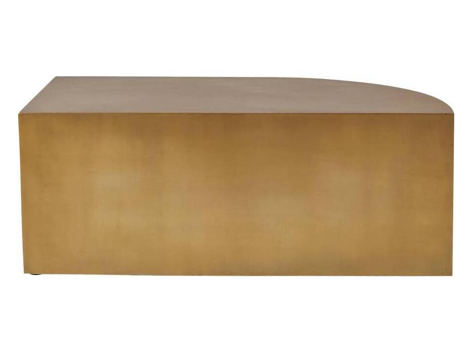Cortez Rectangular Coffee Table in Antique Brass