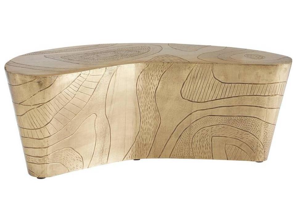 Glasgow Kidney Coffee Table in Antique Brass