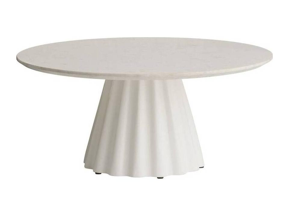Rinny Round Marble Coffee Table in White