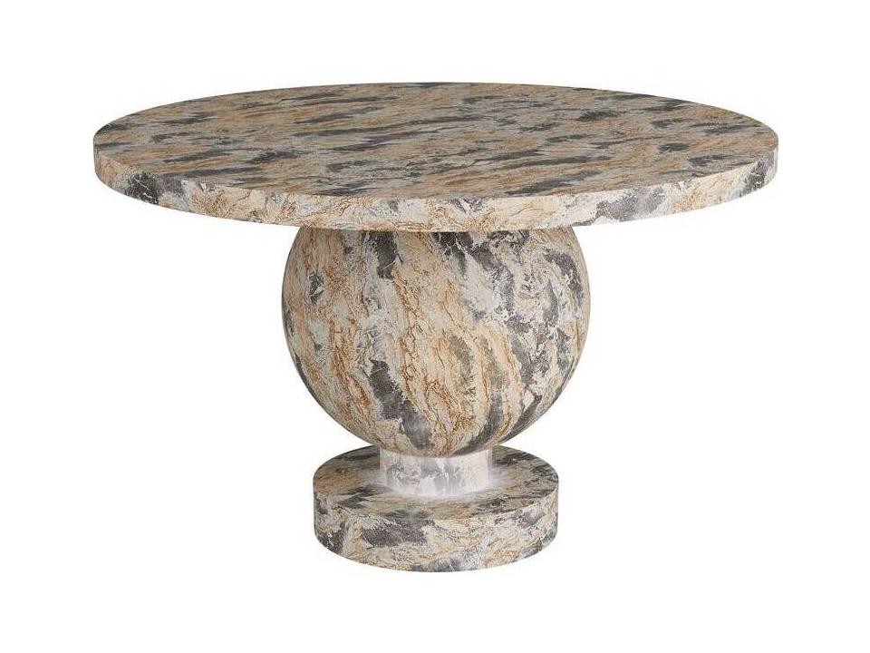 Brenna Round Sahara Faux Marble Concrete Console Table
