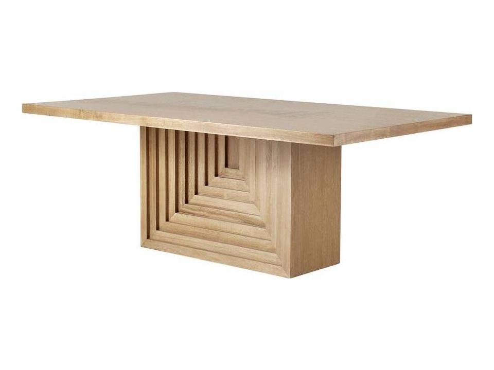 Crockett 80-Inch Rectangle Dining Table in Oyster Oak Veneer