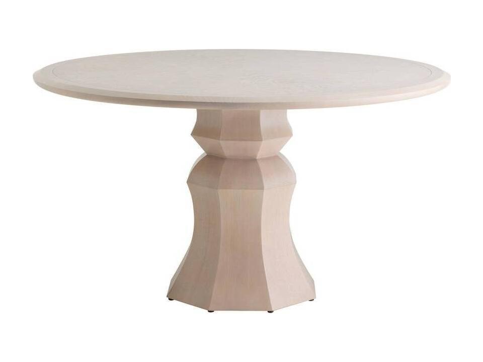 Kinsley Round 54-Inch Dining Table in Light Beige Burl Ash Veneer