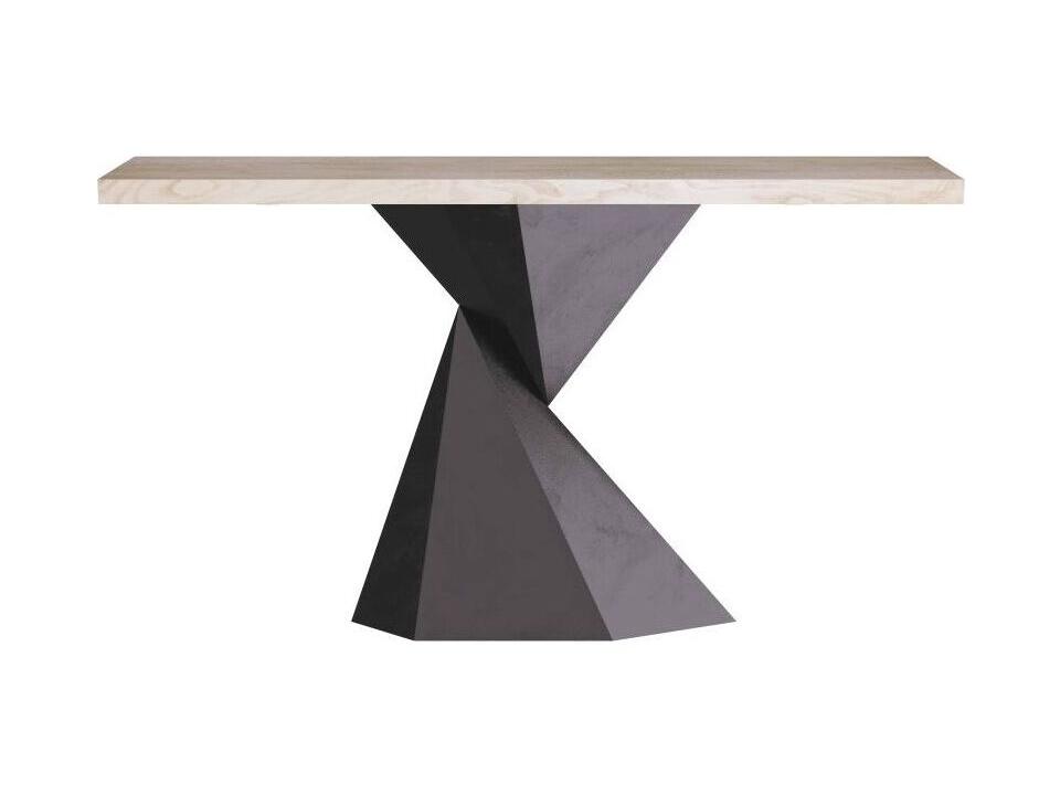 Valder Console Table Smoke Oak and Blackened Bronze Iron