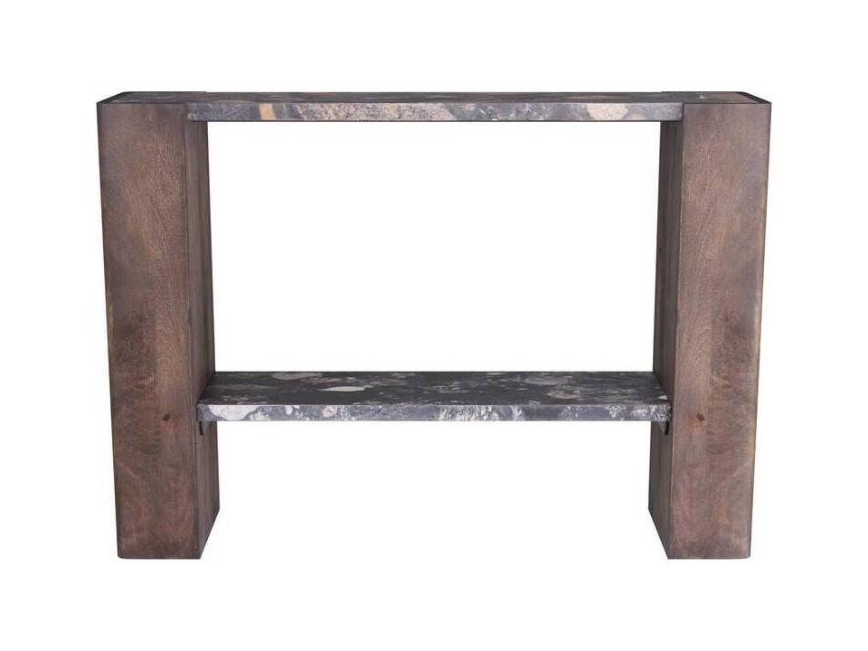Torelli Console Table in Caspian Marble and Umber