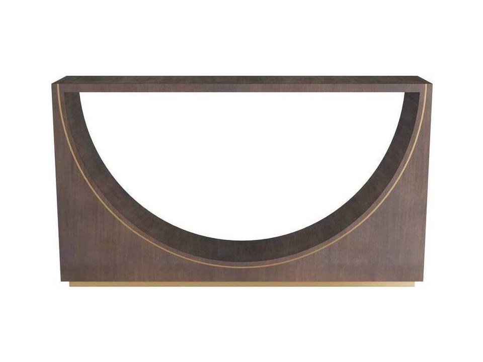 Arteriors Tatton Console Table in Umber Oak Veneer and Antique Brass