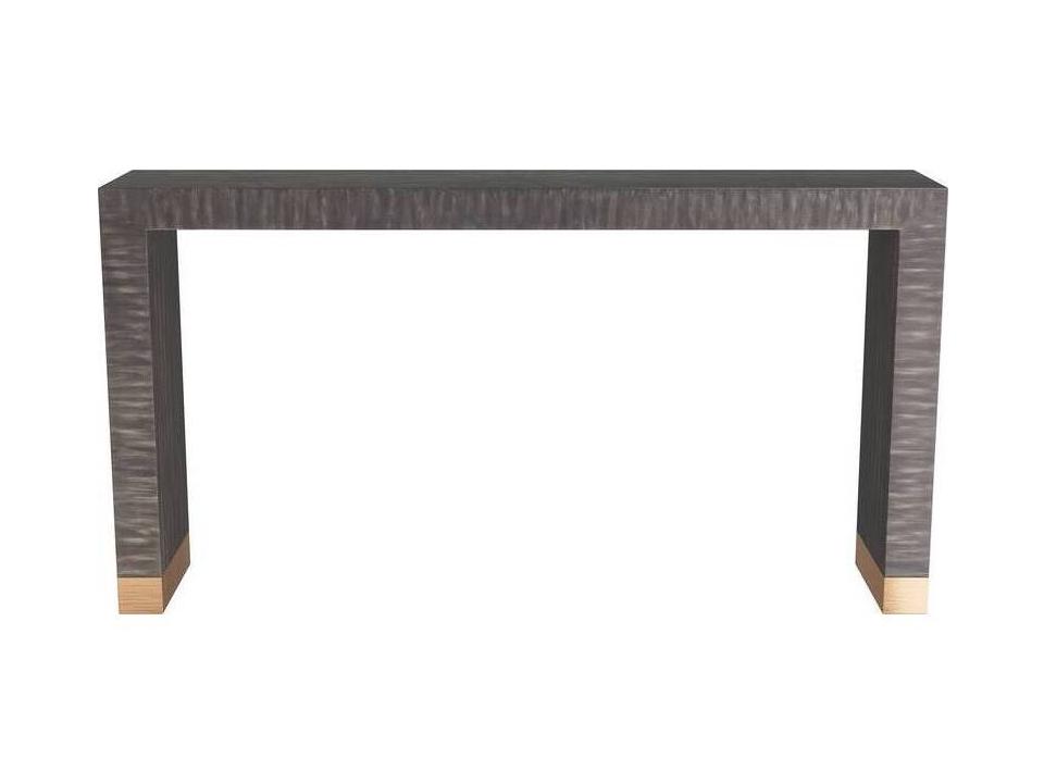 Andreas Console Table Dark Gray Straw Marquetry