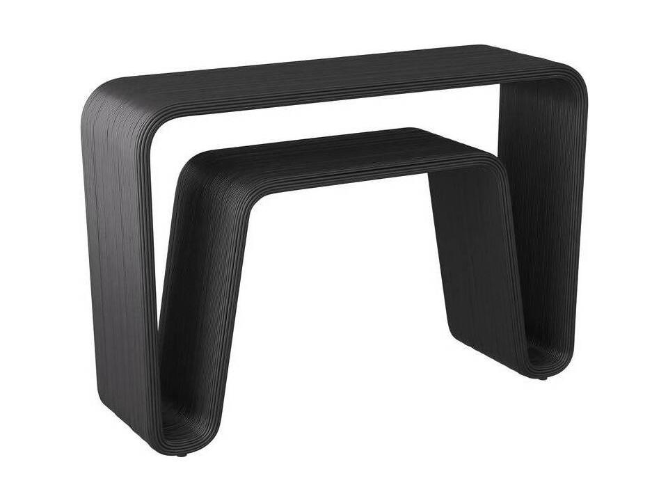 Beltran Rectangular Rattan Console Table in Ebony