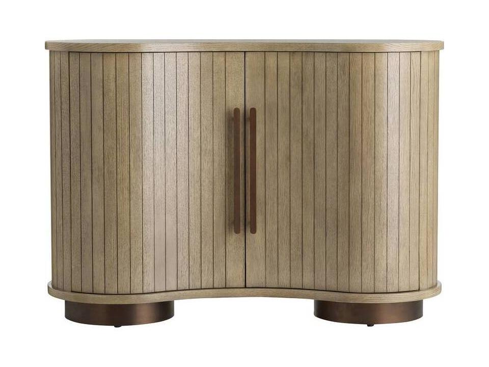 Arteriors Tilton Cabinet in Chateau Smoke Oak and Vintage Brass