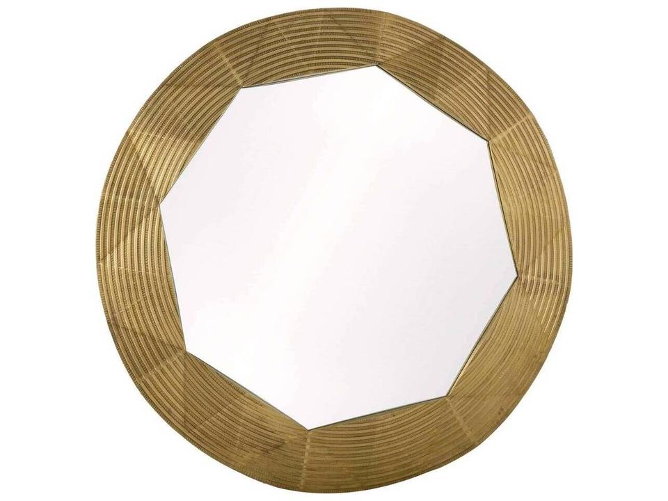 Wilma 72-Inch Round Mirror in Antique Brass