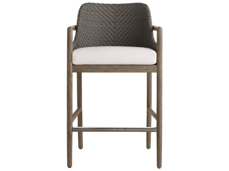 White Gray Wood Cushion Bar Stool