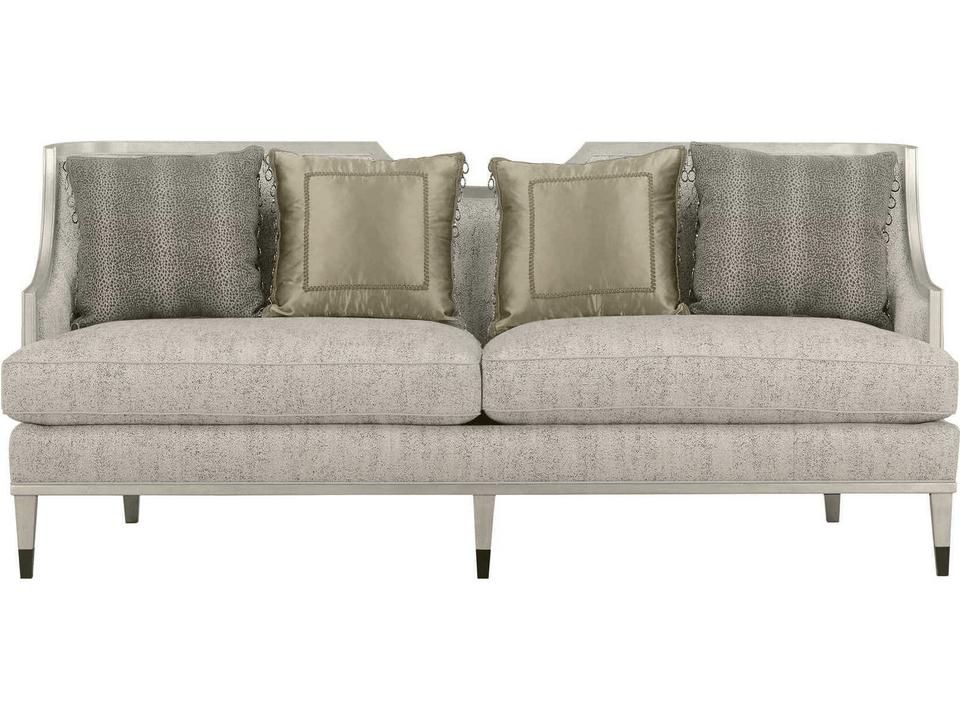Intrigue Harper Bezel 3-Seat Fabric Sofa in Tonal Gray