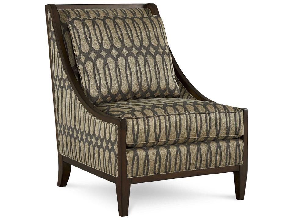Harper Mineral Accent Chair with Marquise Fabric and Mink Wood Finish