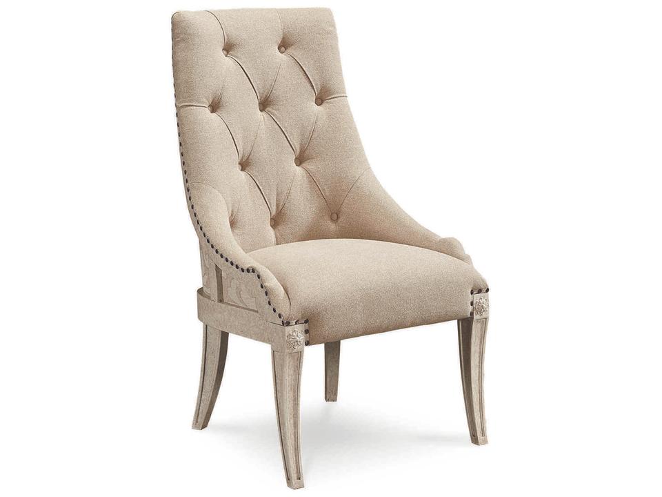 Arch Salvage Reeves Upholstered Host Chair in Cirrus with Nailhead Trim
