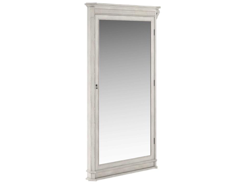 Alcove Floor Mirror with Jewelry Storage in Belgian Ivory