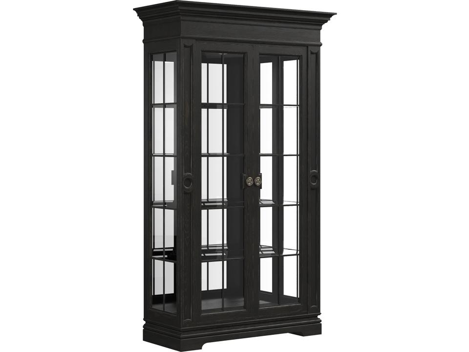 Atrium 2-Door Glass Display Cabinet in Sable Black