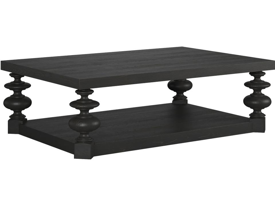 Atrium Rectangle Coffee Table Pine Solids and Veneers in Blackened Sable Finish
