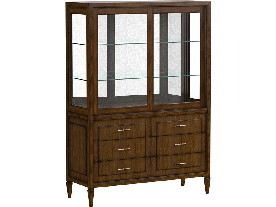 Eave China Cabinet Hazelnut Finish New Traditional