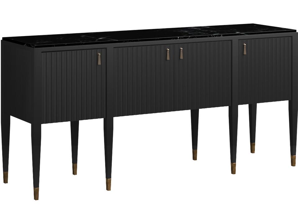Eave Wood Sideboard Ink Finish with Black Marble Top