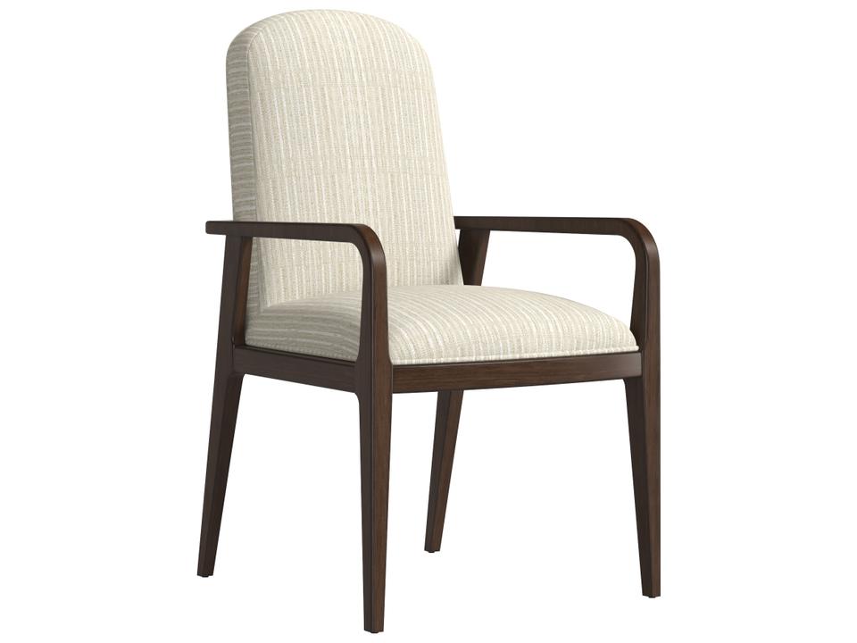 Verge Upholstered Dining Armchair in Handcrated Walnut
