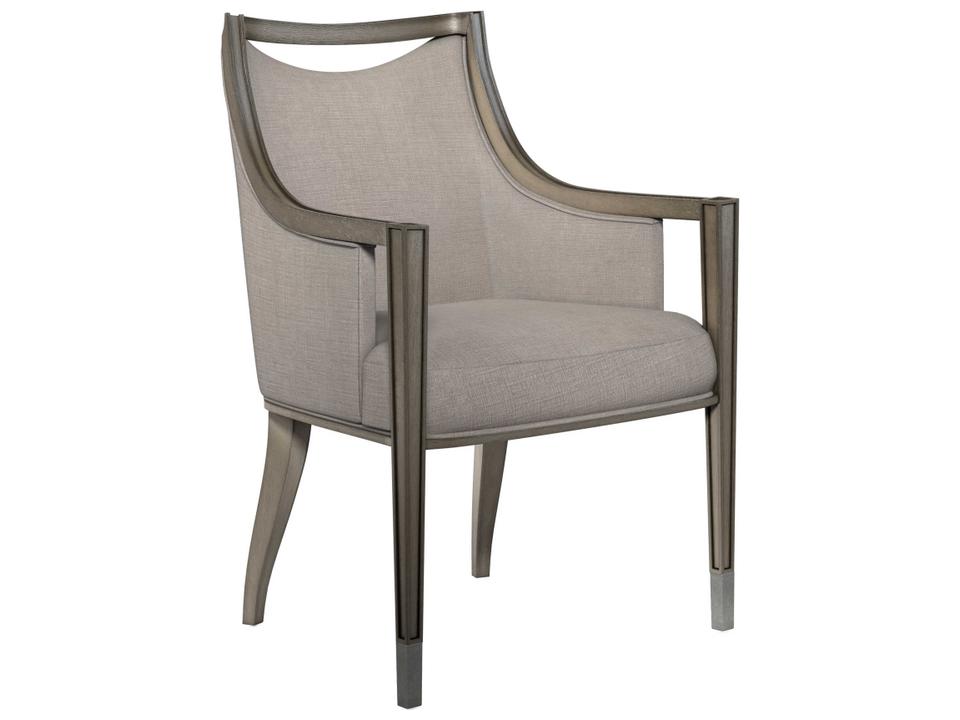 Cove Upholstered Arm Dining Chair in Mica Finish