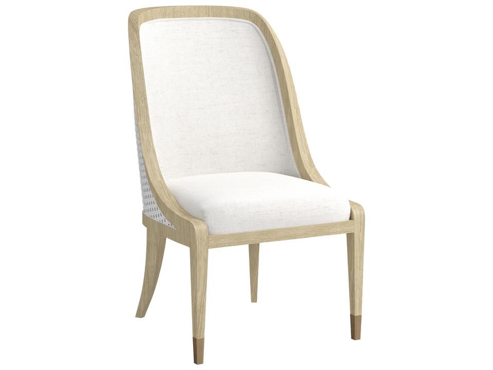 Eave Upholstered Dining Armchair in Sundrenched Oak and White