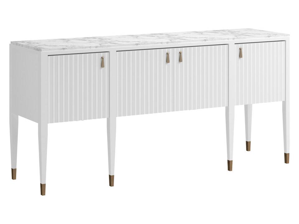 Eave II 72-Inch Sideboard with Marble Top in Uplifting White