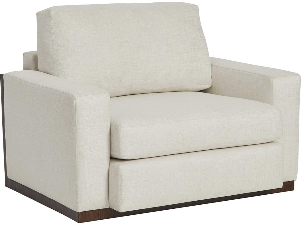Turner Contemporary Lounge Accent Chair in C-Ivory with Exposed Wood